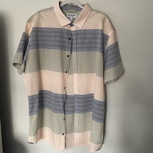 NWOT Express Color Block Stripped Button Down XXL